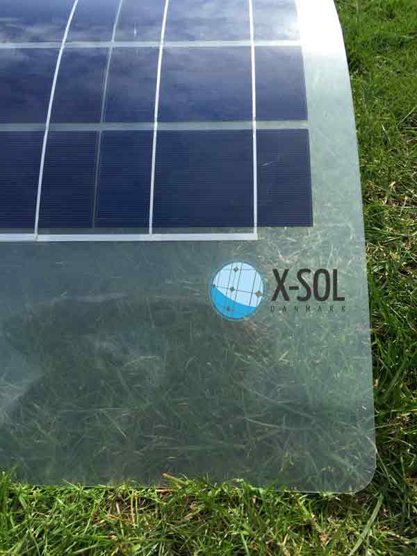 Flex solceller Transparent bagside