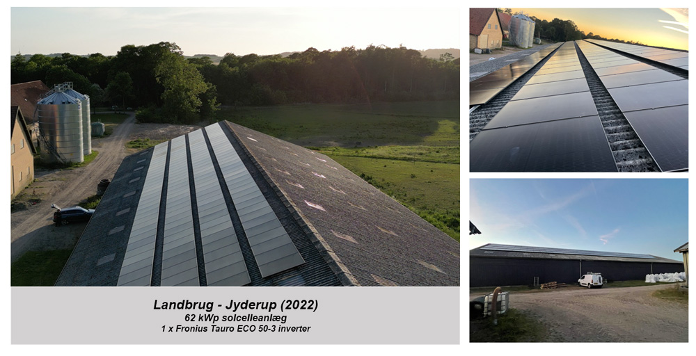 Solcelleanlæg til landbrug på lade – Jyderup (2022) – 62 kWp – tagmontering