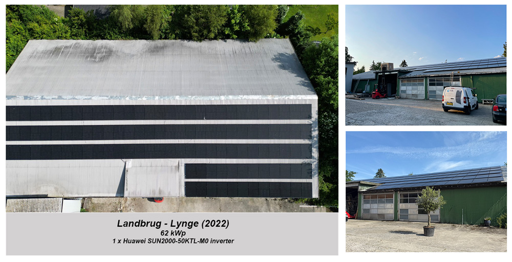 Solcelleanlæg til landbrug på lade – Lynge (2022) – 62 kWp – tagmontering