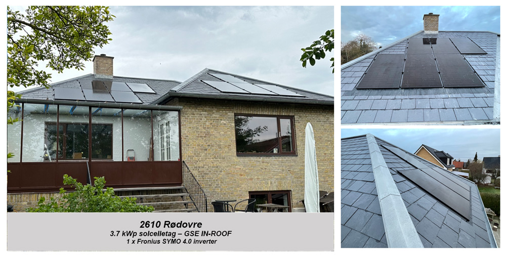 Solcelletag 3,7 kWp på privat bolig i Rødovre – installeret af X-Sol Danmark