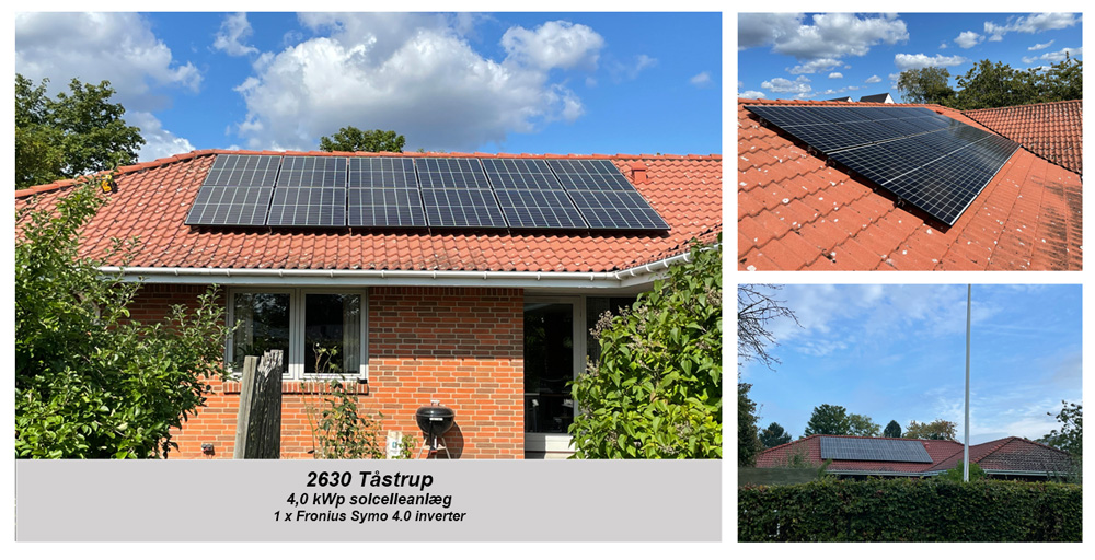 Solcelleanlæg 4 kWp på privat bolig i Taastrup – installeret af X-Sol Danmark