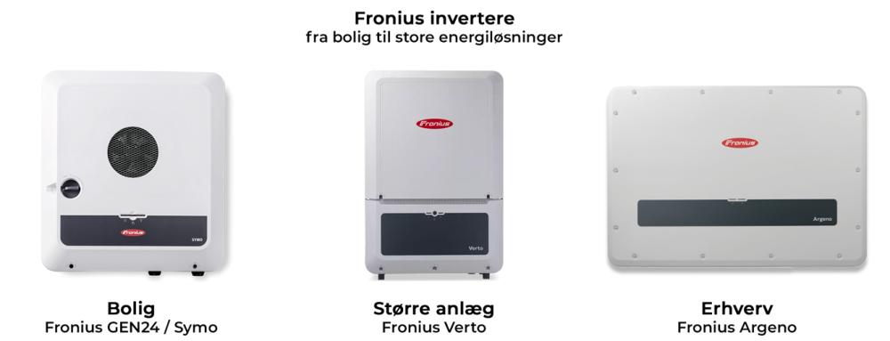 Fronius invertere til solcelleanlæg fra bolig til erhverv – GEN24, Verto og Argeno
