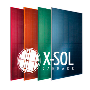 Farvede solceller integreret i solcelletag