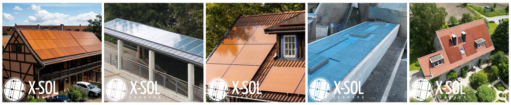 Farvede solceller integreret i erhvervsbygning