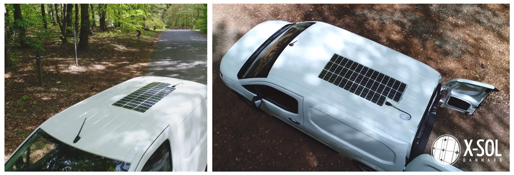 Solceller på varevogn til håndværker – mobil strøm på byggeplads