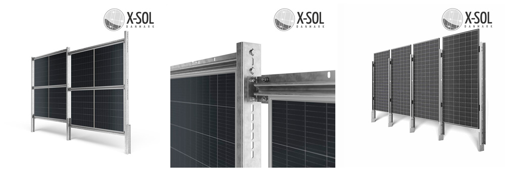 Montagesystem solcelle hegn