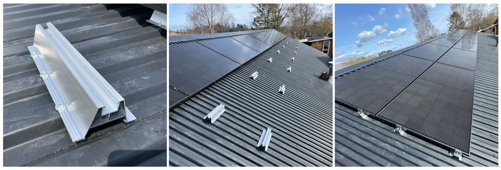 Montagesystem solceller på ståltag