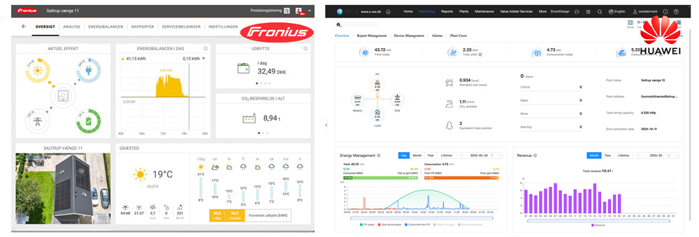 Solar.web og Fusion solar app overdragelse